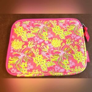 Lilly Pulitzer Tablet, E-Reader Case, Neoprene, Pink and Lime Green 8x10, EUC